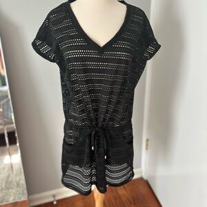 Calvin Klein Black Crochet Cover-Up